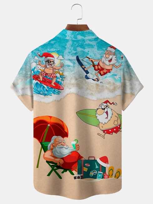 Men's Christmas Funny Graphic Short Sleeve Hawaiian Shirt